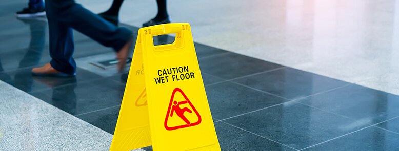 yellow slip and fall sign